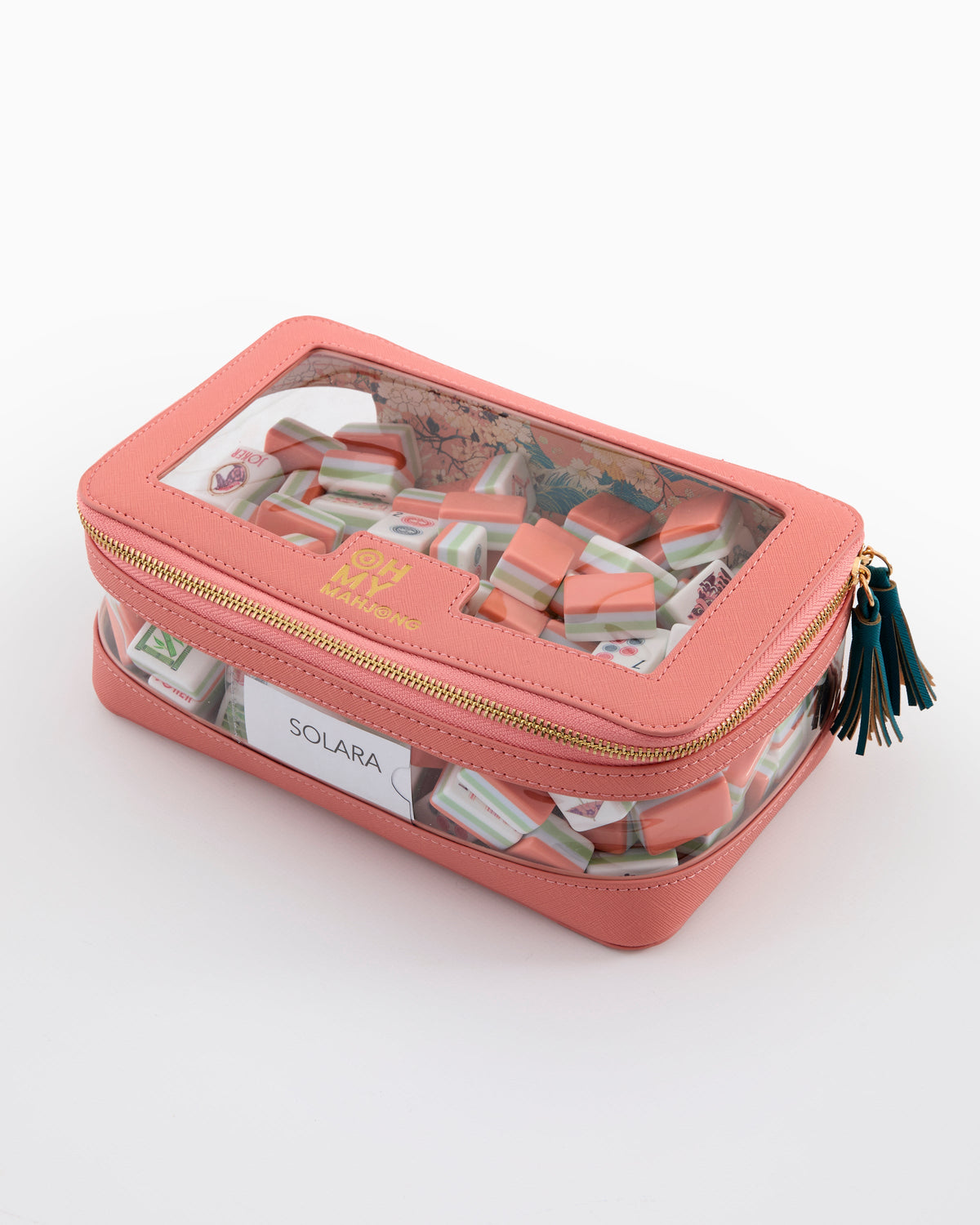 Coral Tile Storage Bag - Oh My Mahjong