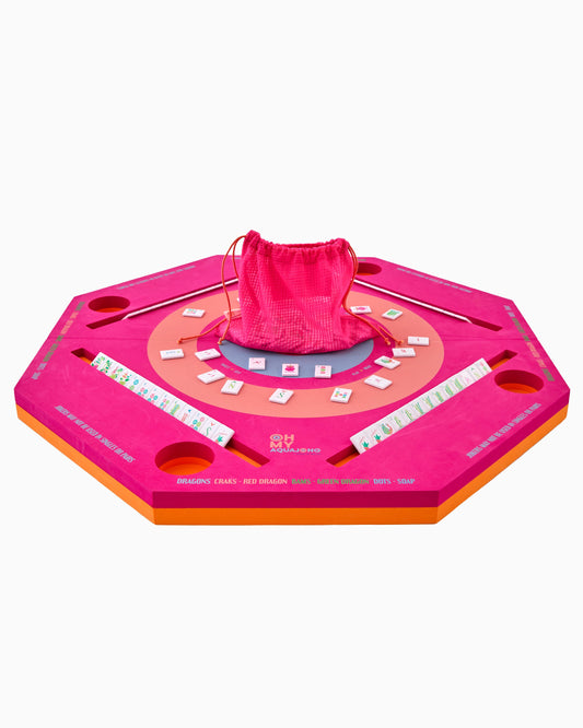 Pink Aqua Jong Pool Mat - Oh My Mahjong