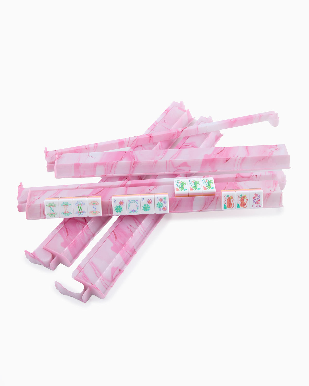 Pink Quartz Rack and Pusher Set - Oh My Mahjong